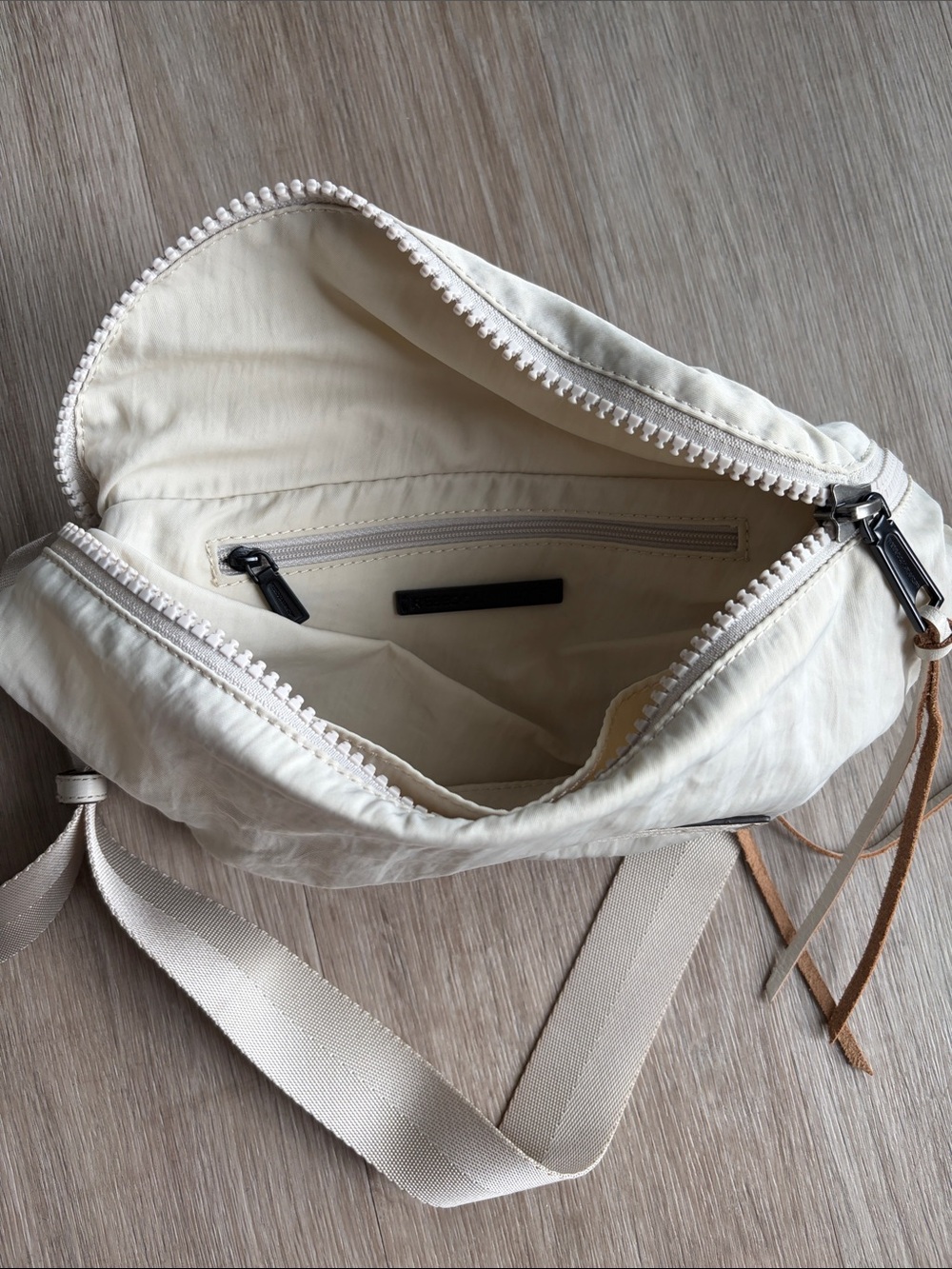 Rebecca Minkoff Cream Nylon Crossbody Belt Bag - Picture 3 of 4